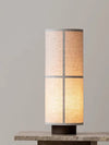 modern dark walnut fabric cylinder floor lamp