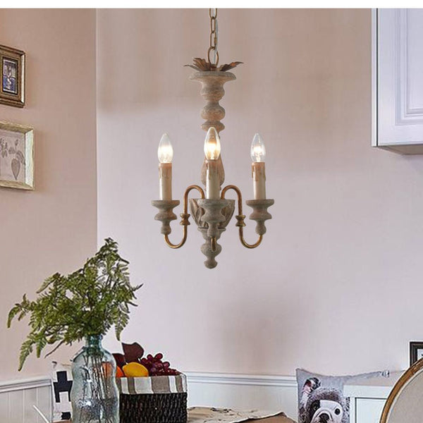 modern farmhouse gold wood carved pendant light