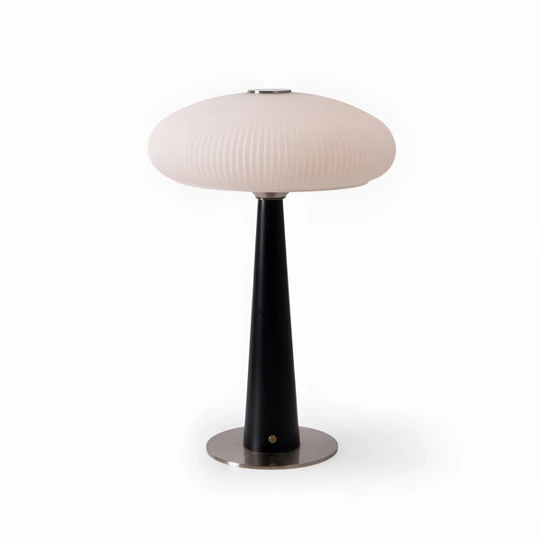modern fluted glass led table lamp