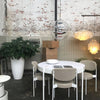 modern gold acrylic cosmic disc pendant lamp
