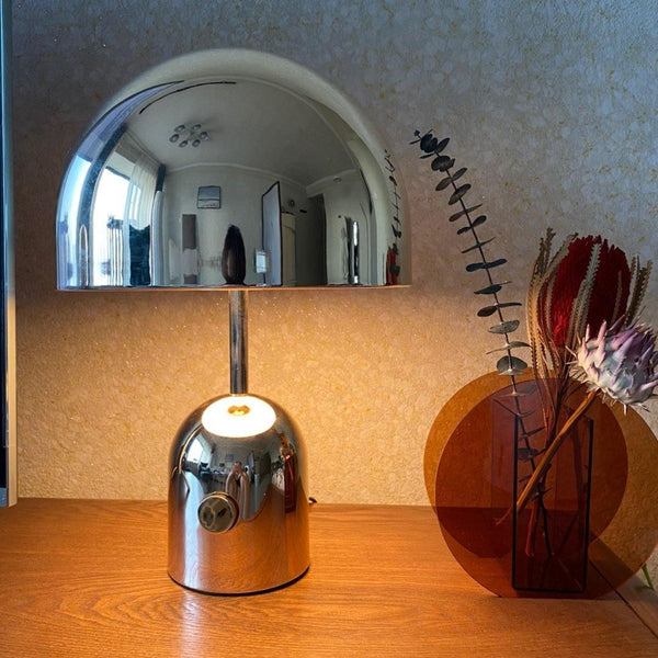 modern gold acrylic dome table lamp