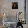 modern gold acrylic dome table lamp