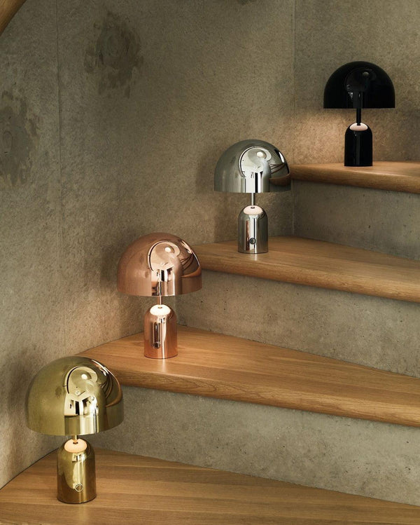 modern gold acrylic dome table lamp