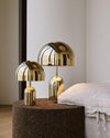 modern gold acrylic dome table lamp