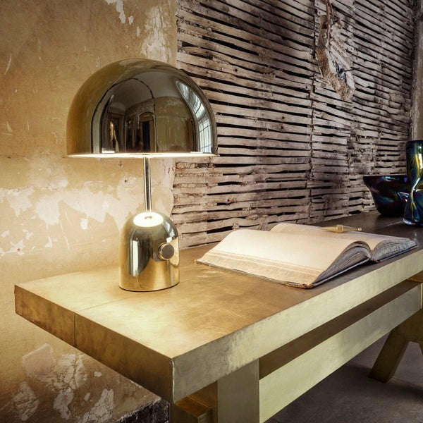 modern gold acrylic dome table lamp