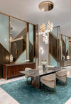 modern gold alabaster rock chandelier