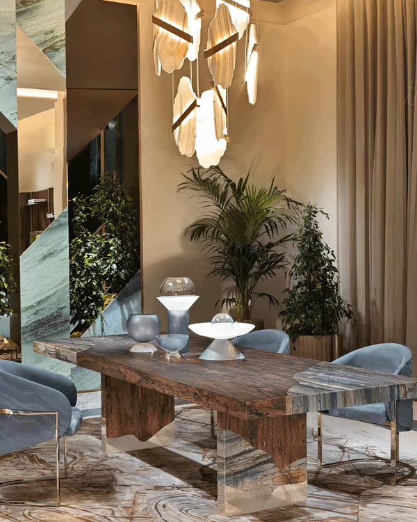 modern gold alabaster rock chandelier