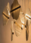 modern gold alabaster rock chandelier