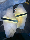 modern gold alabaster rock chandelier