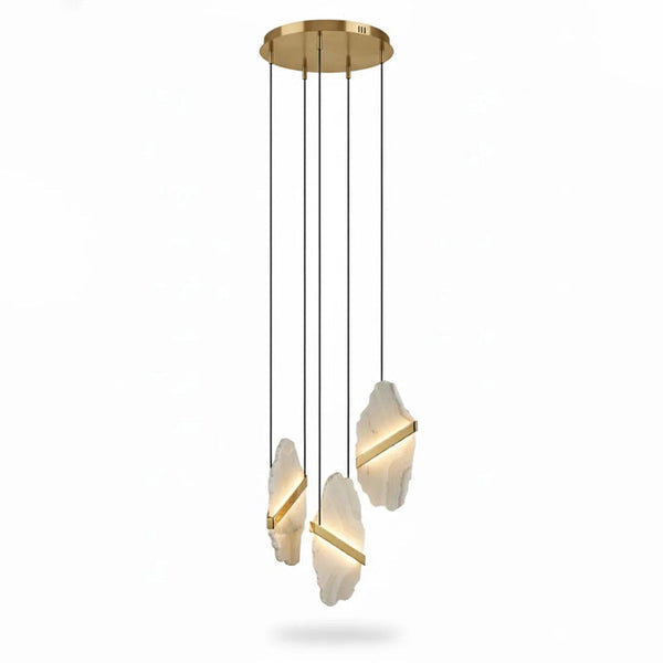 modern gold alabaster rock chandelier