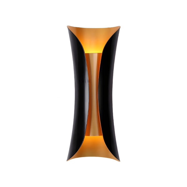 modern gold black flame art wall sconce