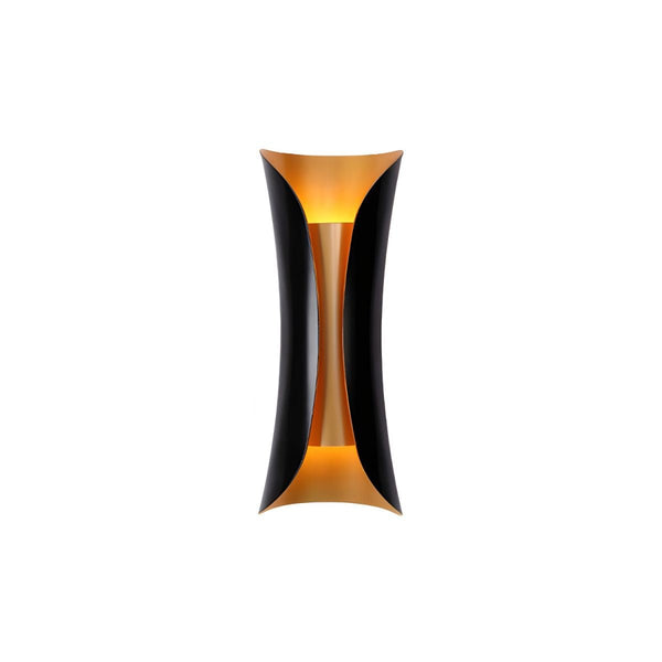 modern gold black flame art wall sconce