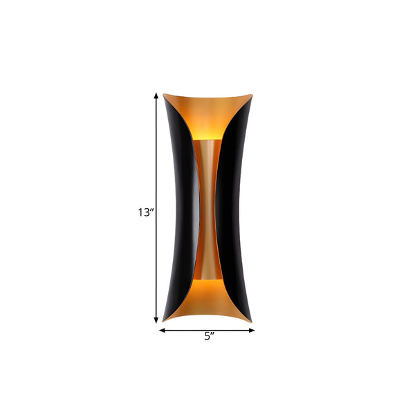 modern gold black flame art wall sconce