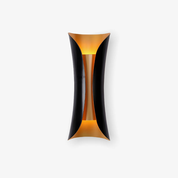 modern gold black flame art wall sconce