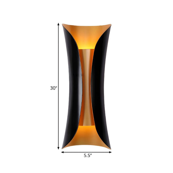 modern gold black flame art wall sconce