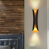 modern gold black flame art wall sconce