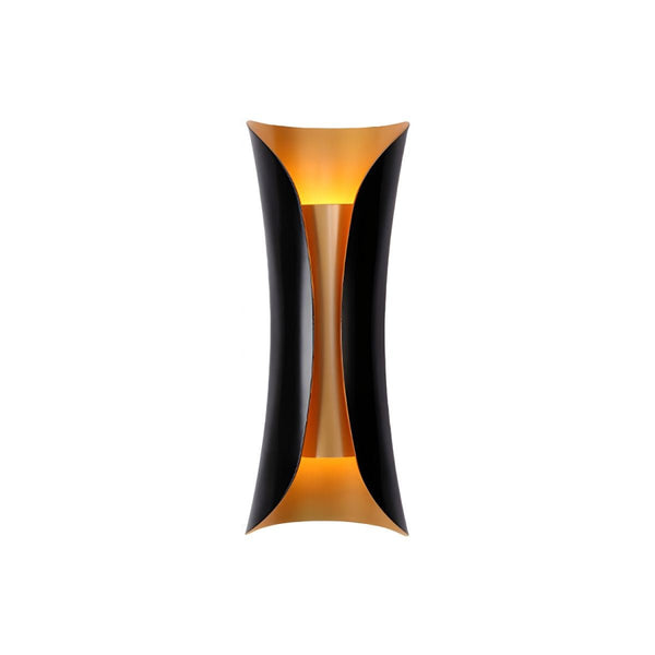modern gold black flame art wall sconce