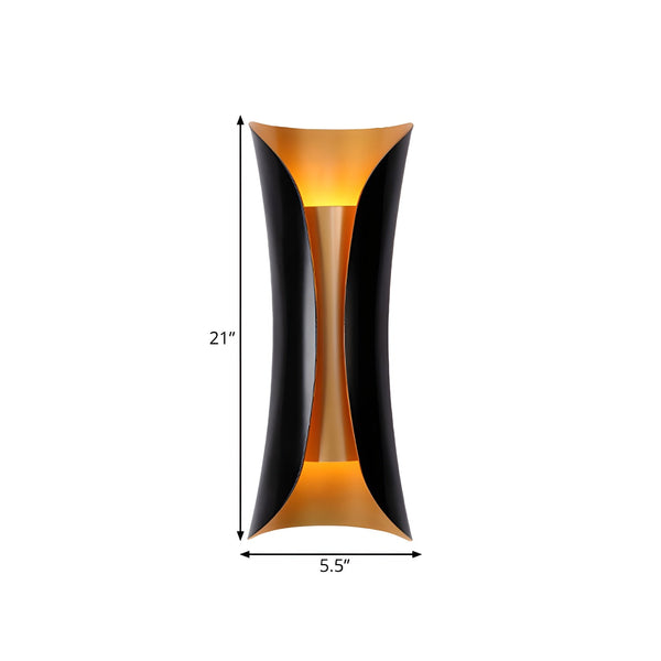 modern gold black flame art wall sconce