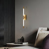 modern gold iron acrylic linear led wall sconce