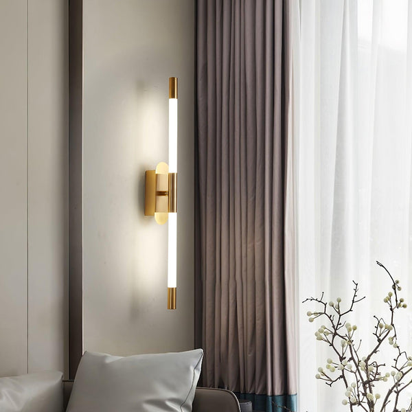 modern gold iron acrylic linear led wall sconce