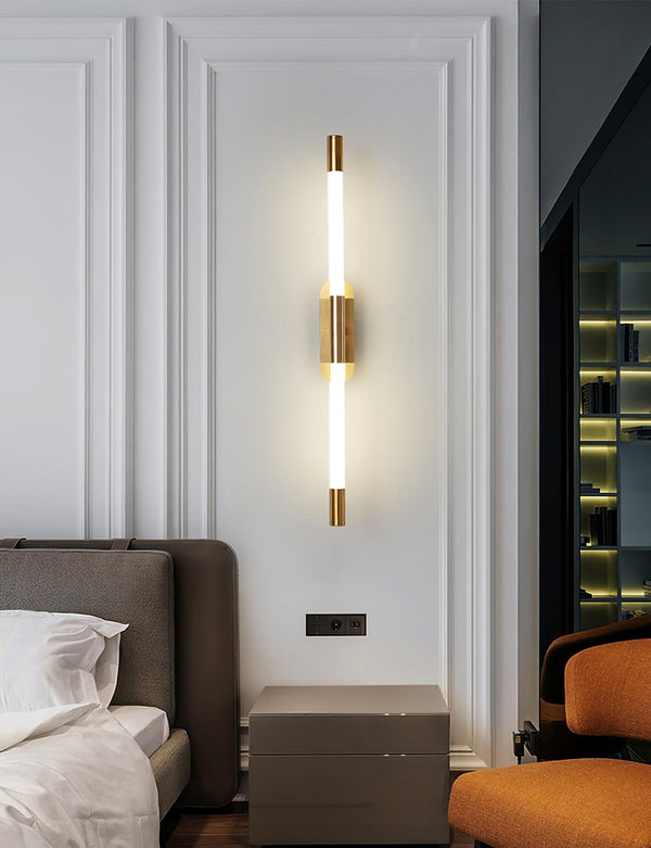 modern gold iron acrylic linear led wall sconce
