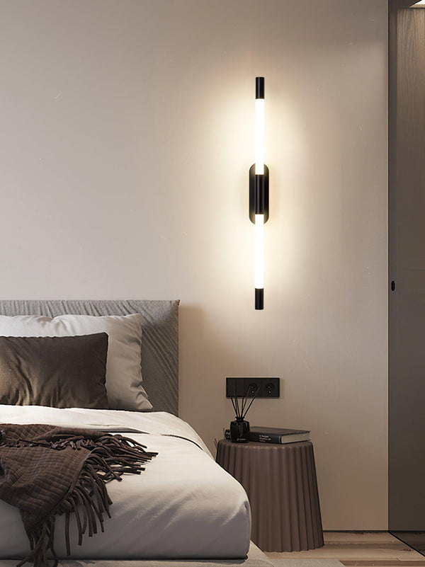 modern gold iron acrylic linear led wall sconce