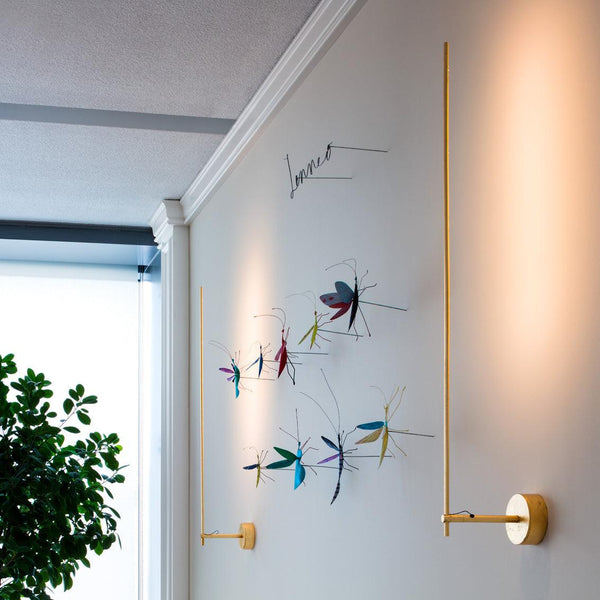 modern gold iron acrylic stick wall sconce