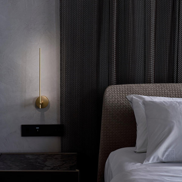 modern gold iron acrylic stick wall sconce
