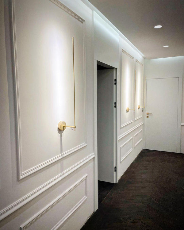 modern gold iron acrylic stick wall sconce