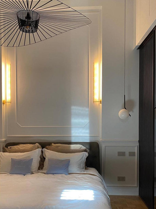 modern gold iron acrylic stick wall sconce
