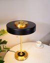 modern gold iron drum table lamp