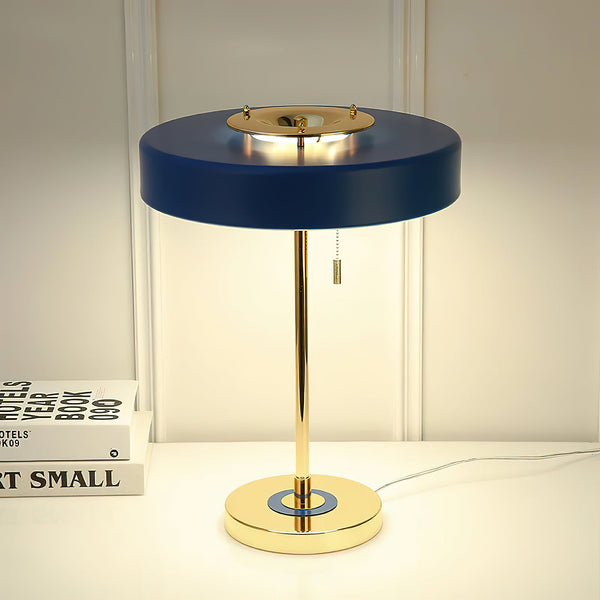 modern gold iron drum table lamp