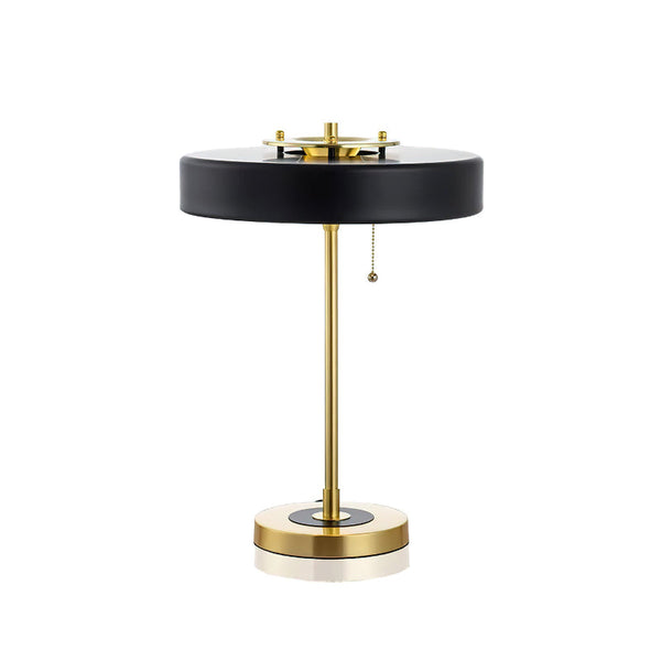 modern gold iron drum table lamp