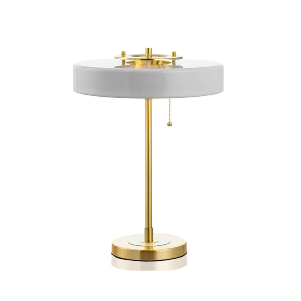 modern gold iron drum table lamp