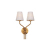 modern gold iron fabric two light wall sconce
