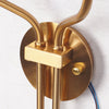 modern gold iron fabric two light wall sconce
