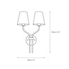 modern gold iron fabric two light wall sconce