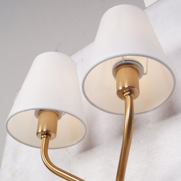 modern gold iron fabric two light wall sconce