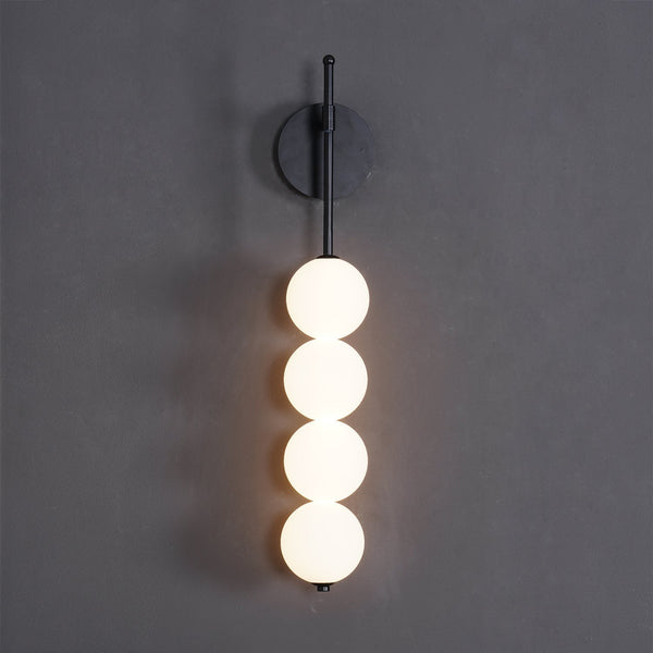 modern gold iron opal glass abacus wall sconce
