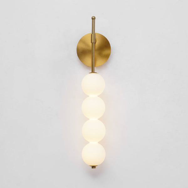 modern gold iron opal glass abacus wall sconce