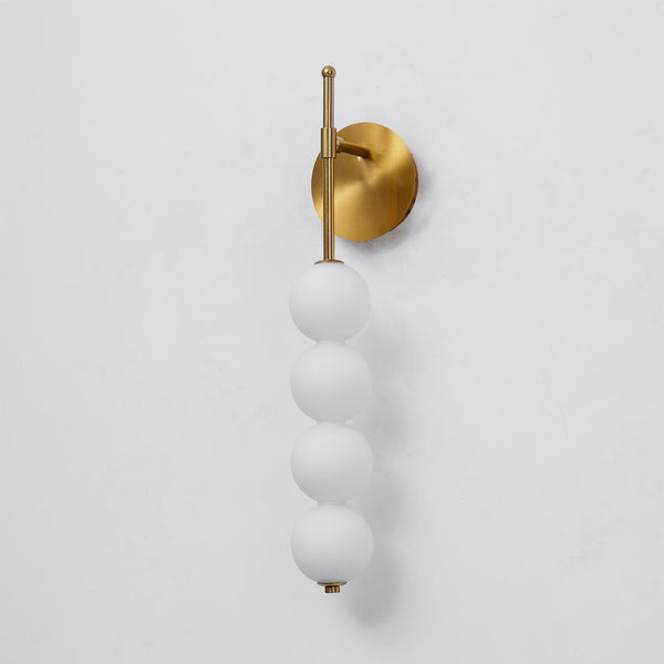 modern gold iron opal glass abacus wall sconce