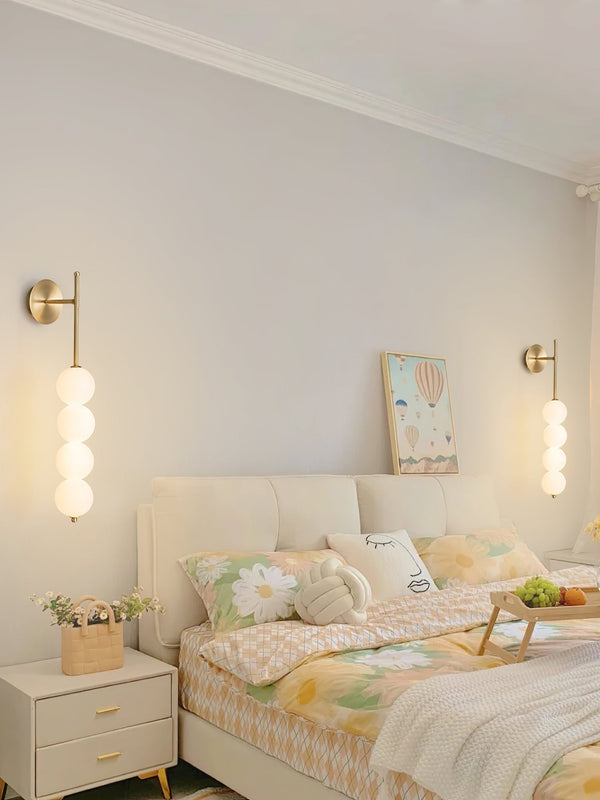 modern gold iron opal glass abacus wall sconce