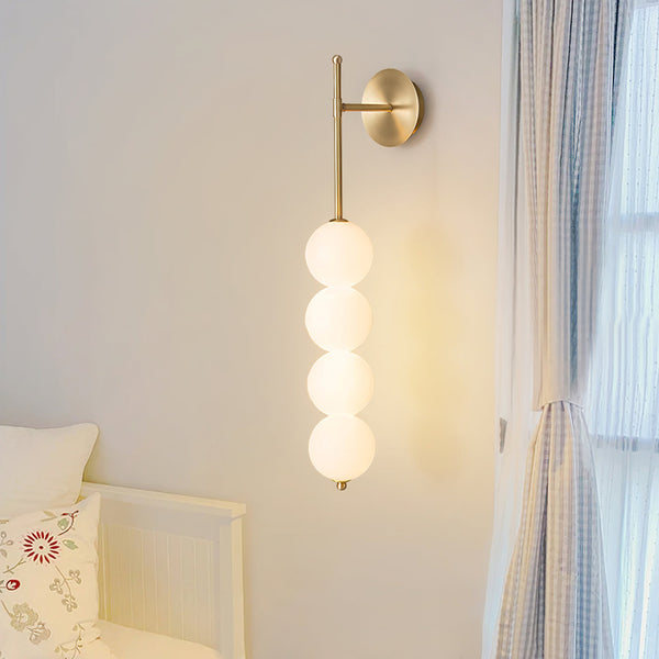 modern gold iron opal glass abacus wall sconce