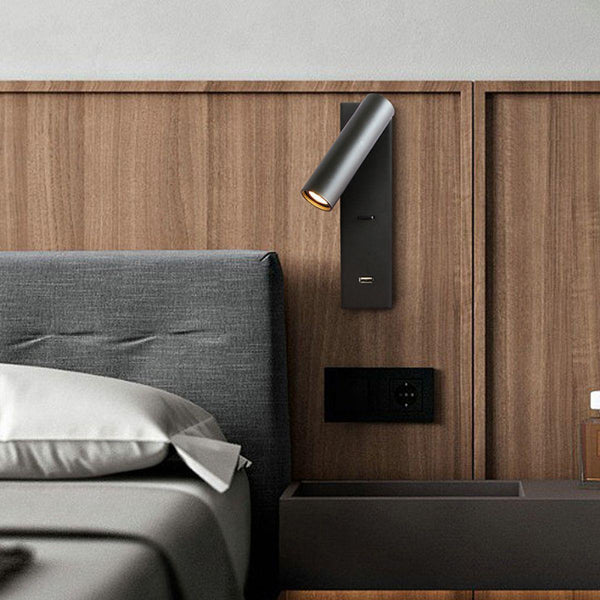modern gold metal cylinder led wall sconce set of 2