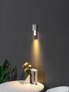 modern gold metal cylinder led wall sconce set of 2