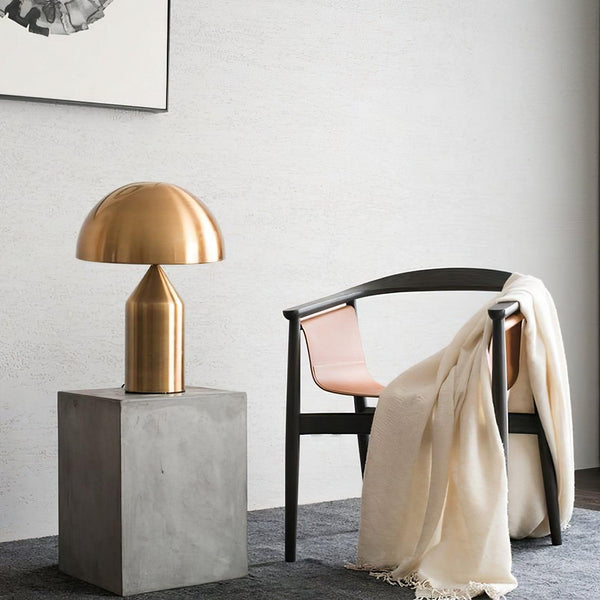 modern gold plated metal dome table lamp