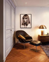 modern gold plated metal dome table lamp