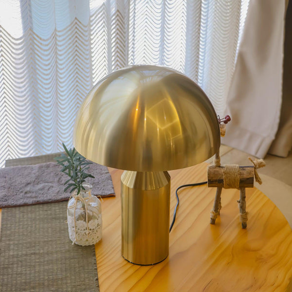 modern gold plated metal dome table lamp