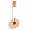 modern gold travertine disc led wall sconce