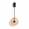 modern gold travertine disc led wall sconce